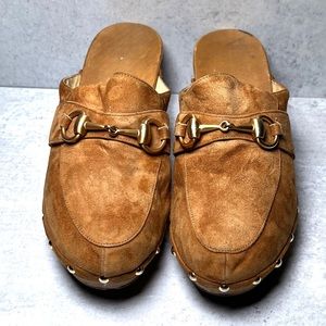 Vintage Tom Ford for Gucci suede clogs with horsebit